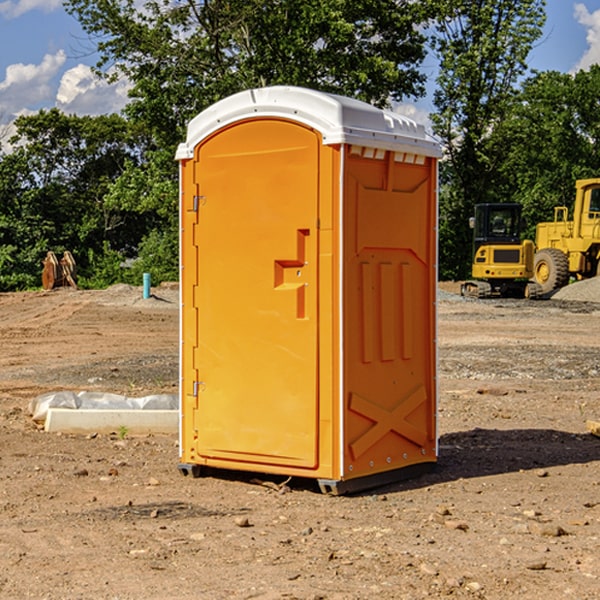 can i customize the exterior of the portable toilets with my event logo or branding in Walnut Shade